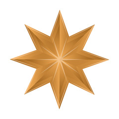 Isolated golden star image. Christmas decoration - VEctor