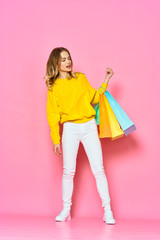 Fototapeta premium woman with shopping bags