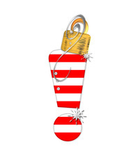 Alphabet Candy Cane Ornament Exclamation Point