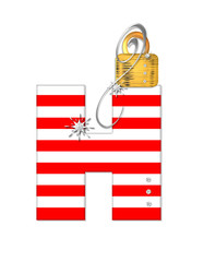 Alphabet Candy Cane Ornament H