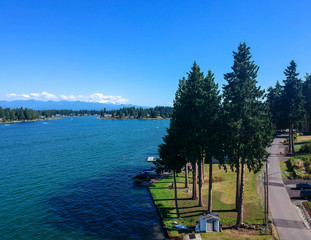 Man Made Lake Tapps on a beautiful summer day in Bonney Lake Washington