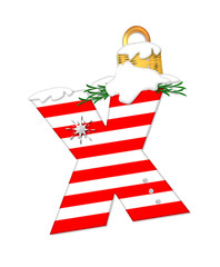 Alphabet Candy Cane Ornament Two X