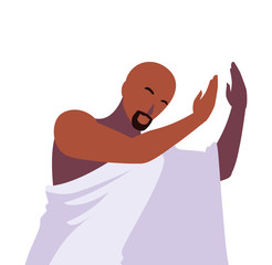 man pilgrim hajj on white background