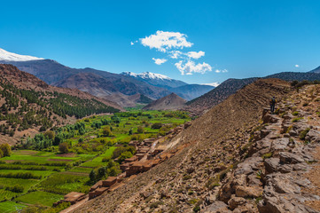 Fortified collective granary in the high  Aït Bouguemez valley in Morocco
