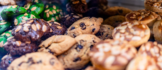 Almond dessert cakes in Venice, Italy. Traditional Italian dessert sweets.