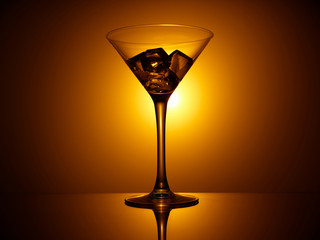 glass on black background