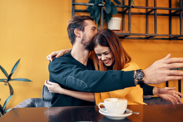 young couple having dinner in restaurant