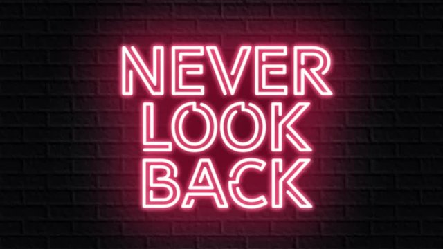 red neon video animation never look back