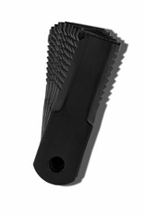 Group of Rotary Mower Blades, Slasher Blades, rotary Cutter placed on white isolated background with shadow. Agricultural Spare Part  