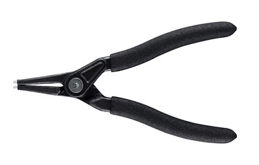 Black pliers for circlips - Snap rings or Seeger rings, orbis, placed on a white isolated backgorund.