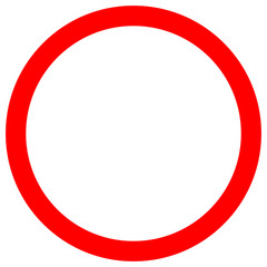 Empty Red Circle No Traffic Road Sign ,Blank Prohibiting Symbol, Vector Illustration, Isolate On White Background, Label. EPS10