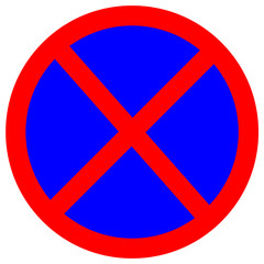 Obraz premium No Stopping Or Parking Traffic Sign, ,Vector Illustration, Isolate On White Background Label. EPS10