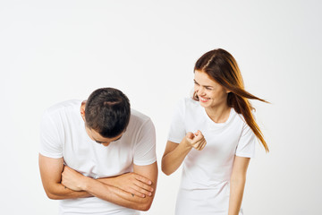 young couple in t-shirts