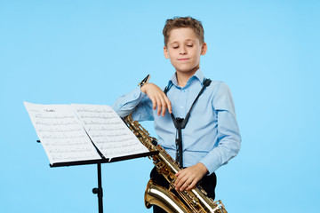 boy with saxophone