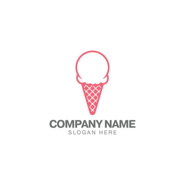 Delicious ice cream logo design template, ice cream icon vector	