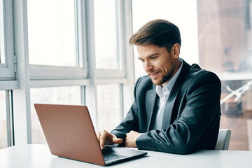 businessman working on laptop in office