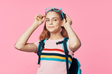 little girl in a pink dress