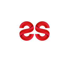 Fototapeta premium Initial two letter red 3D logo vector ss