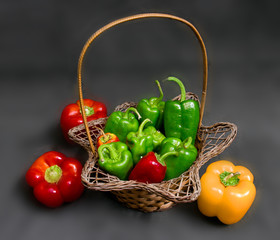 Fresh healthy vegetables including paprika and pepper