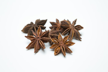Star anise on a  white background