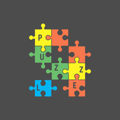 Vector illustration of puzzle logo