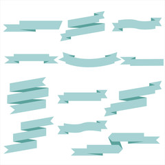 Obraz premium Pastel Ribbon Set In Isolated For Celebration Banner White Background, Vector Illustration