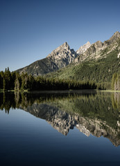 Fototapeta na wymiar Reflection of Tetons Range in String lake