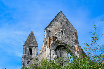 Fototapeta premium Zsambek Church Ruins, situated near Budapest, Hungary. Construction started in 1220, it was rebuilt after that, then an earthquake in 1763 ruined the church once again. 