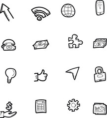 The doodle business icon set.