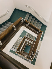 Old fashioned office spiral staircase