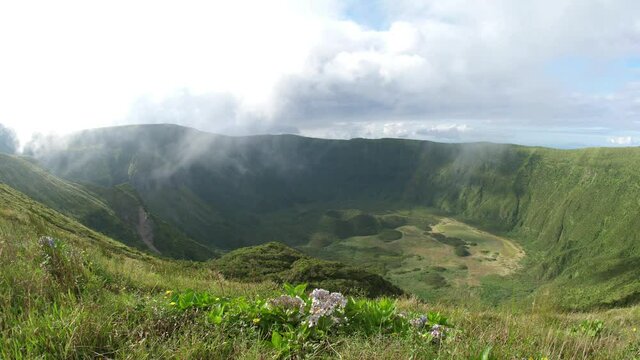 inactive volcano caldera boiler cauldron crater cabe&ccedil;o gordo faial azores portugal