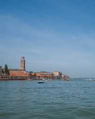 Buildings and architecture by water, in Cannaregio, Venice, Italy