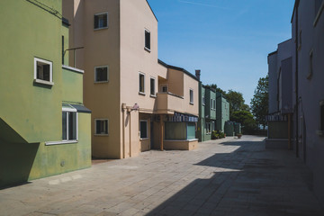 Fototapeta premium Colourful houses on island of Mazzorbo, close to Burano, Venice, Italy