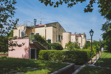 Colourful houses on island of Mazzorbo, close to Burano, Venice, Italy