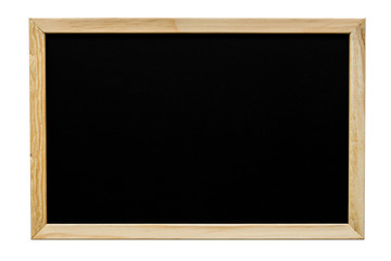 school blackboard or chalkboard empty and wooden frame on a white background.