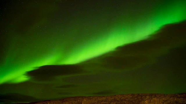 Northern lights on the sky.