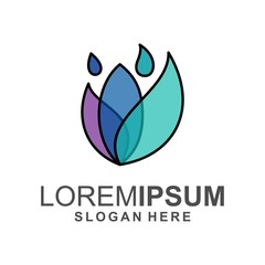 Fototapeta premium colorful leaf logo design vector