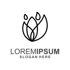 colorful leaf logo design vector