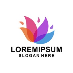 colorful leaf logo design vector