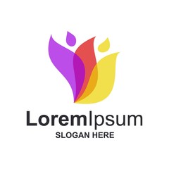 colorful leaf logo design vector