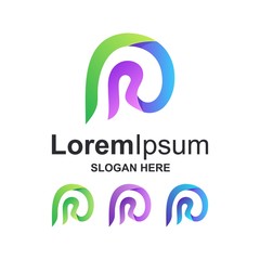 Fototapeta premium colorful letter r logo design vector