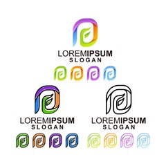 colorful letter f logo design vector bundle