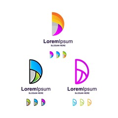 colorful letter d logo design vector bundle