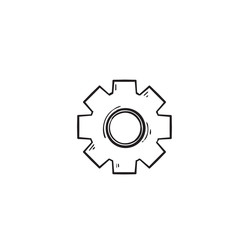 Gear vector icon isolated,cogs,Settings with hand drawn doodle style isolated