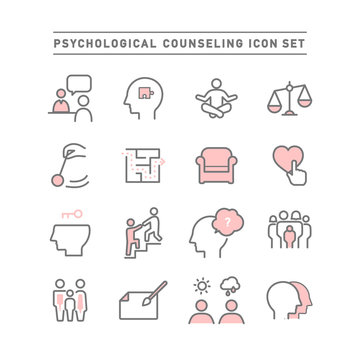 PSYCHOLOGICAL COUNSELING ICON SET