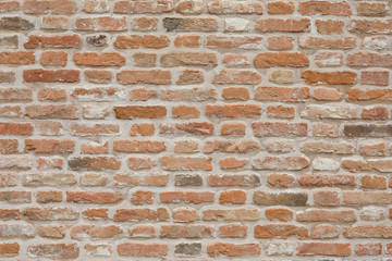  Old brick background at beautiful vintage style. Brick wall, brickwork, brown texture architecture. Concrete surface. 