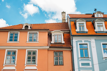 Fototapeta na wymiar Old town colorful buildings in Riga, Latvia