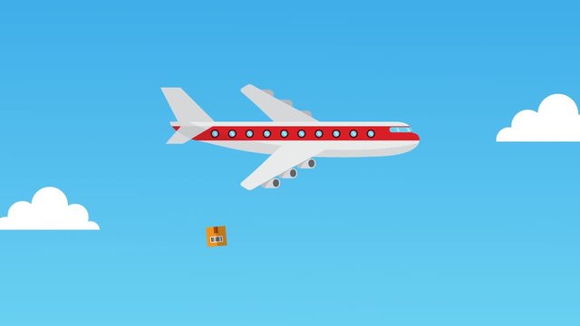 logistic service with airplane flying