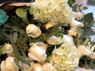 bouquet of white roses