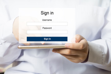 Login Screen with username and password to key in